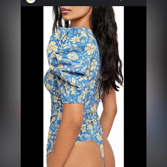 Free People Somethin Bout You Bodysuit in Petal Combo - Picture 9 of 9
